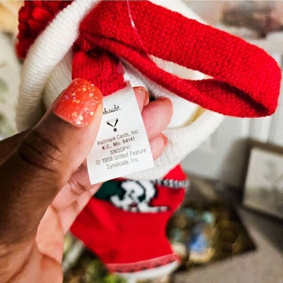 VTG Snoopy 1958 Embassador Hallmark Peanut Charlie Brown Knitted Stocking . - Picture 4 of 13